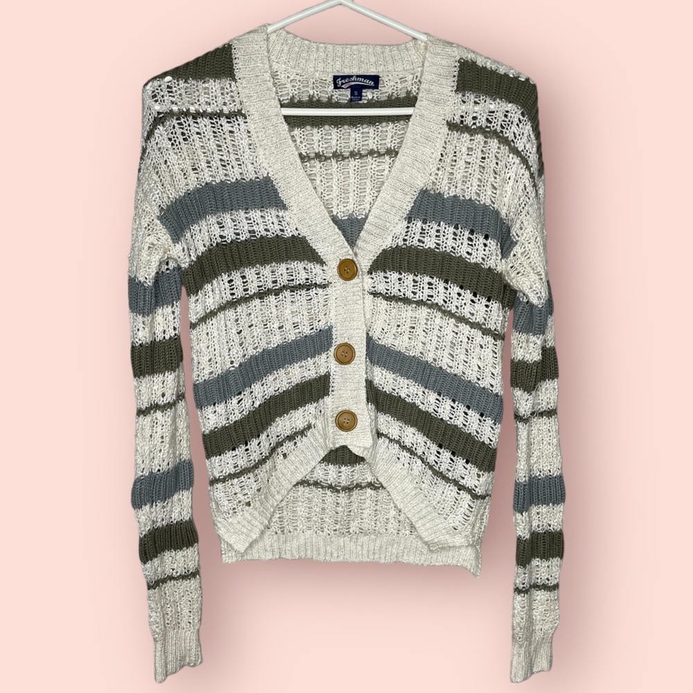 Freshman Knitted Button Up Sweater